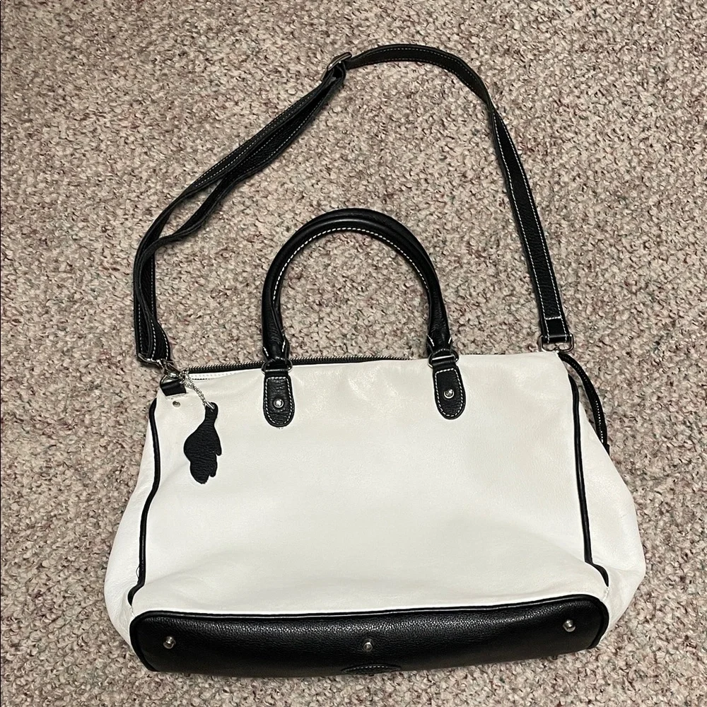 Roots leather xl Two-Tone White and Black Women’s Shoulder/crossbody Bag - Picture 1 of 15